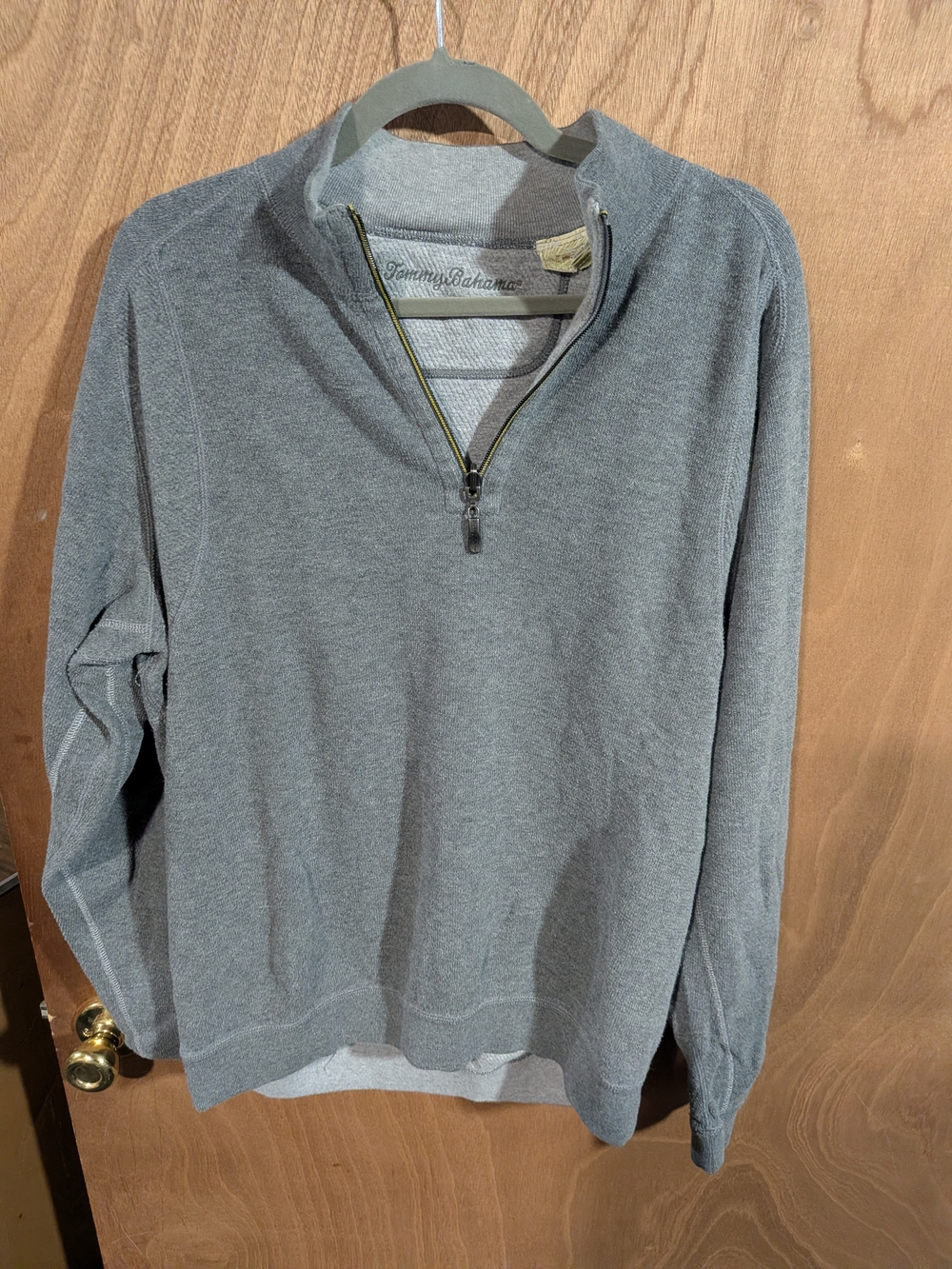 Tommy Bahama Men's Heather Gray Half-Zip Pullover Sweater